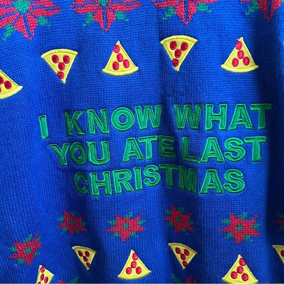 NWT Merry Christmas I Know What You Ate Last Christmas Ugly SWEATER Medium - Picture 3 of 4